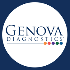 Genova Diagnostics logo with colored dots on a white circle background