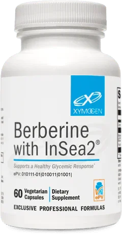 Berberine with InSea2 60 vegetarian capsules dietary supplement bottle