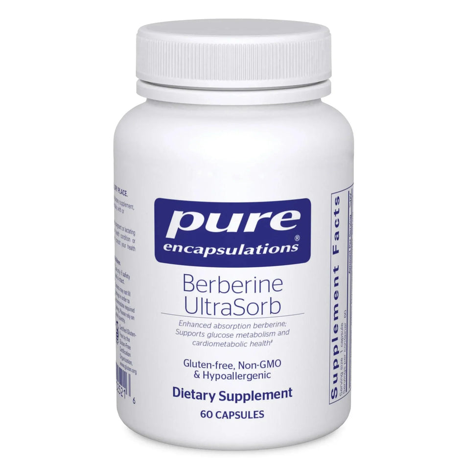 Pure Encapsulations Berberine UltraSorb dietary supplement bottle, 60 capsules