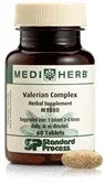 Valerian Complex herbal supplement bottle with tablets for sleep support and relaxation