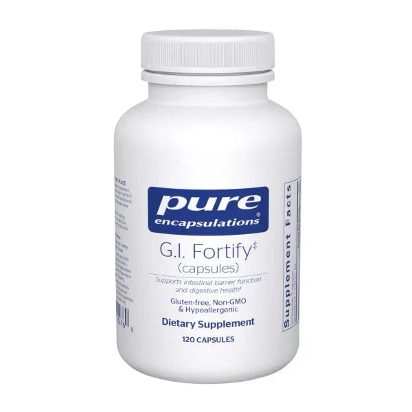 Pure Encapsulations G.I. Fortify capsules dietary supplement bottle, 120 capsules, for digestive health