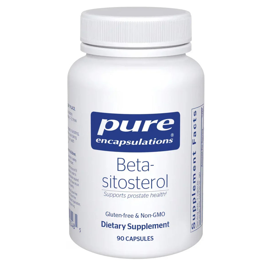 Pure Encapsulations Beta-sitosterol dietary supplement bottle, 90 gluten-free capsules