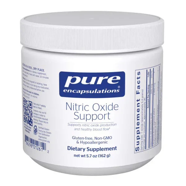 Pure Encapsulations Nitric Oxide Support dietary supplement container, 162g, front label view