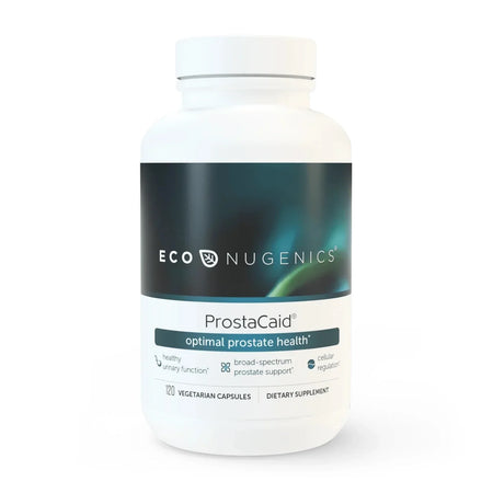 EcoNugenics ProstaCaid dietary supplement bottle for prostate health, 120 capsules