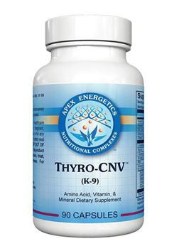 Thyro-CNV dietary supplement bottle with blue label containing 90 capsules