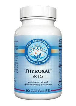 Thyroxal K-12 supplement bottle, 90 capsules, multivitamin and mineral dietary supplement